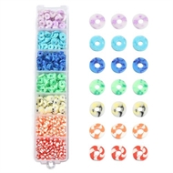 1 x 7 farver Heishi perler, 6 mm. = 1,32 m.